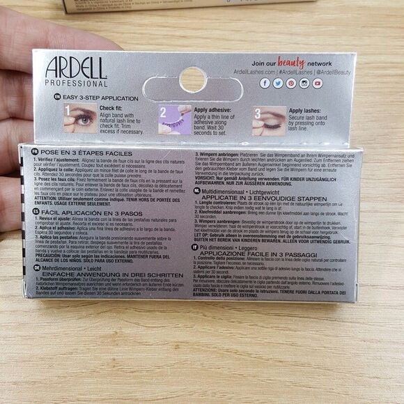 Ardell Professional 3D Faux Mink Fake Lashes 853 Lightweight Invisiband 2-Pack - Picture 3 of 5
